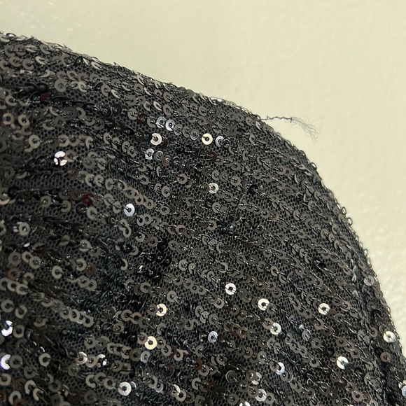NWT Guess Shanti Sequin Dress Black sz L - Picture 5 of 8